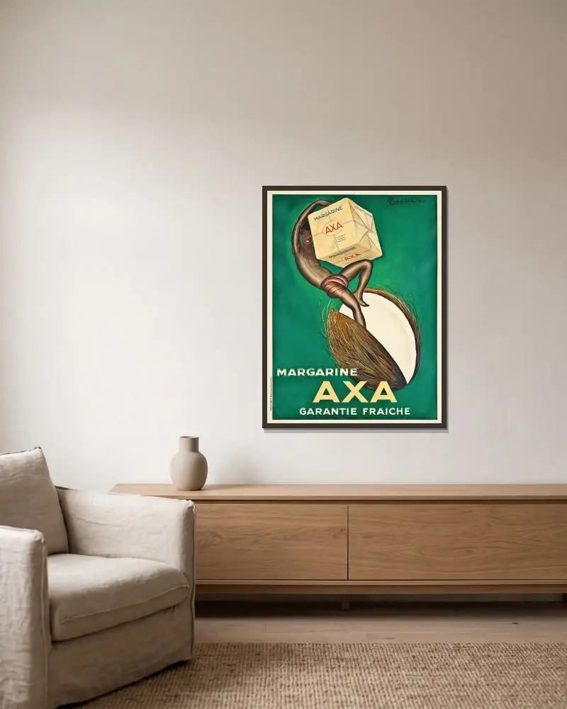 Margarine Axa av Leonetto Cappiello inramad på en vägg