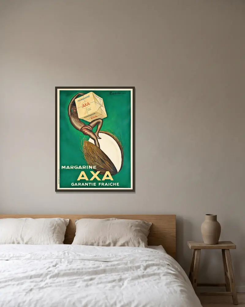 Margarine Axa av Leonetto Cappiello inramad på en vägg