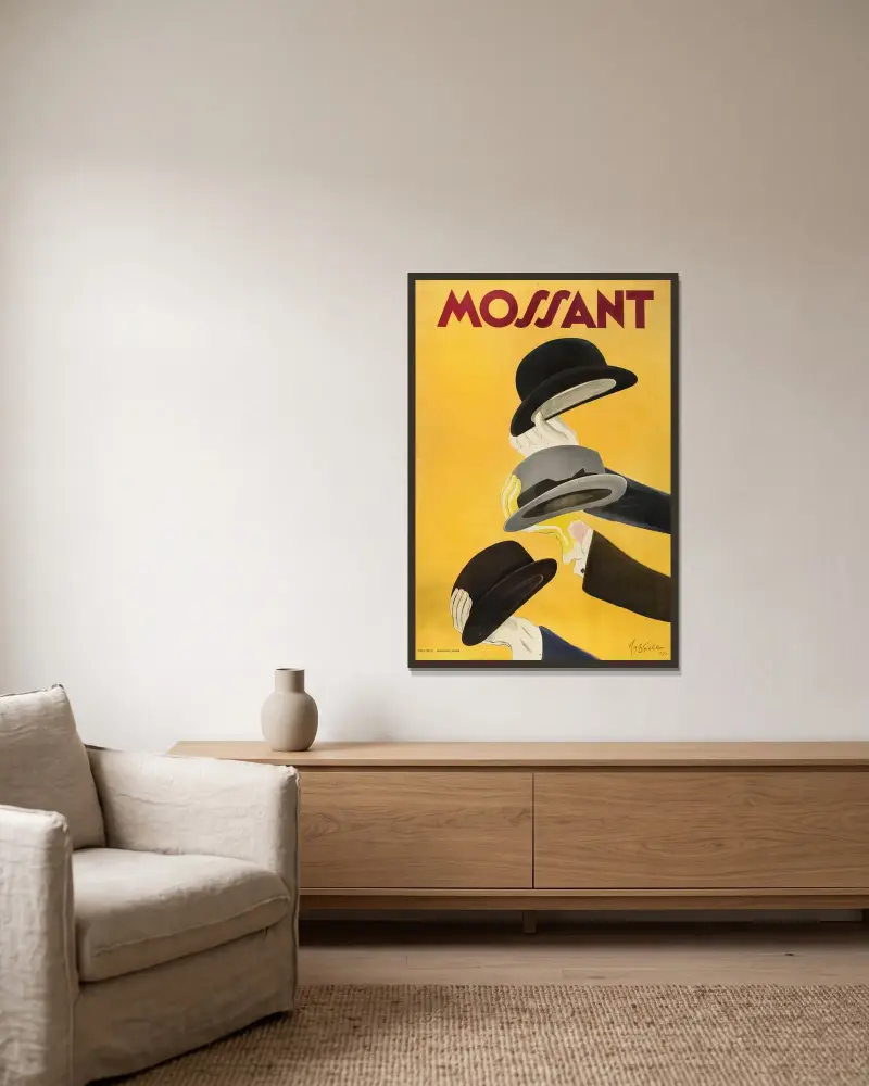 Mossant av Leonetto Cappiello inramad på en vägg