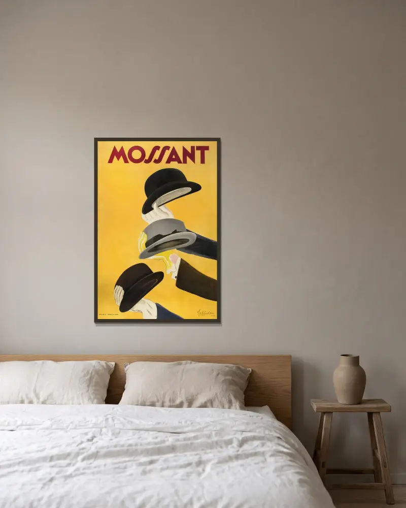 Mossant av Leonetto Cappiello inramad på en vägg