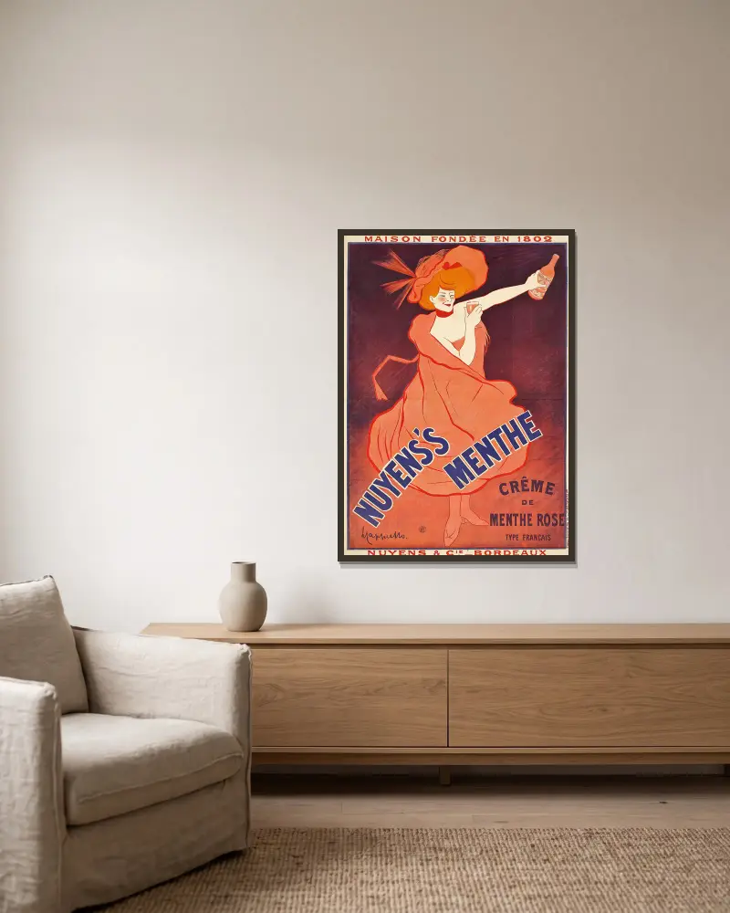 Nuyens’s Menthe av Leonetto Cappiello inramad på en vägg
