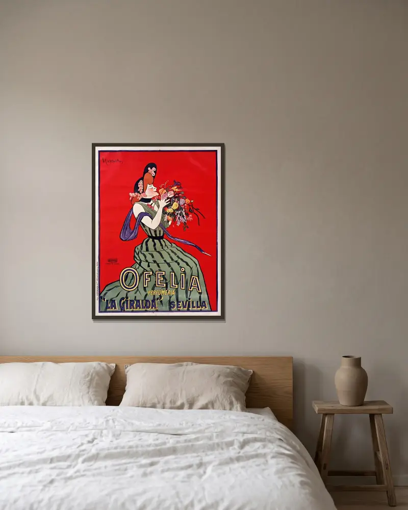 Ofelia, Perfumeria ‘La Giralda’, Sevilla av Leonetto Cappiello inramad på en vägg