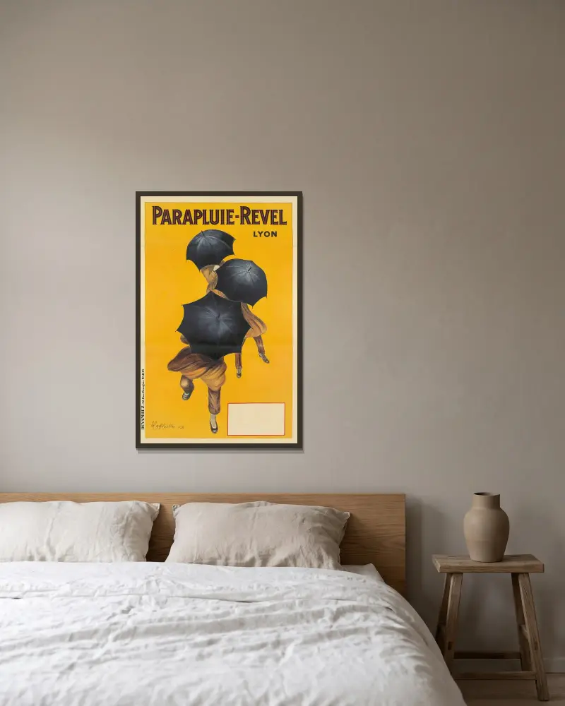 Parapluie-Revel av Leonetto Cappiello inramad på en vägg