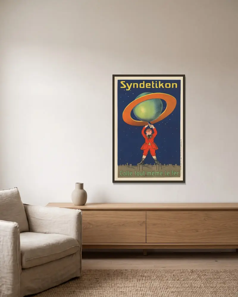 Syndetikon av Leonetto Cappiello inramad på en vägg