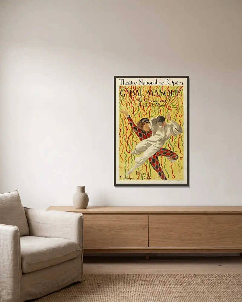 Théâtre National de l'Opéra Grand Bal de la Mi-Carême von Leonetto Cappiello gerahmt an einer Wand