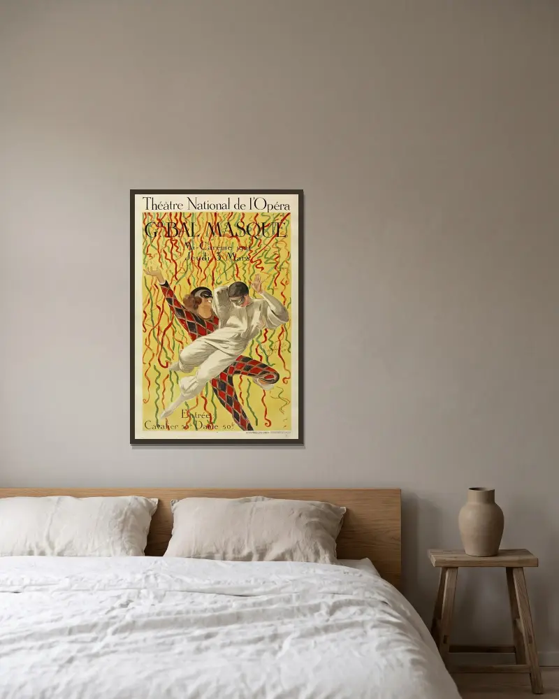 Théâtre National de l'Opéra Grand Bal de la Mi-Carême von Leonetto Cappiello gerahmt an einer Wand