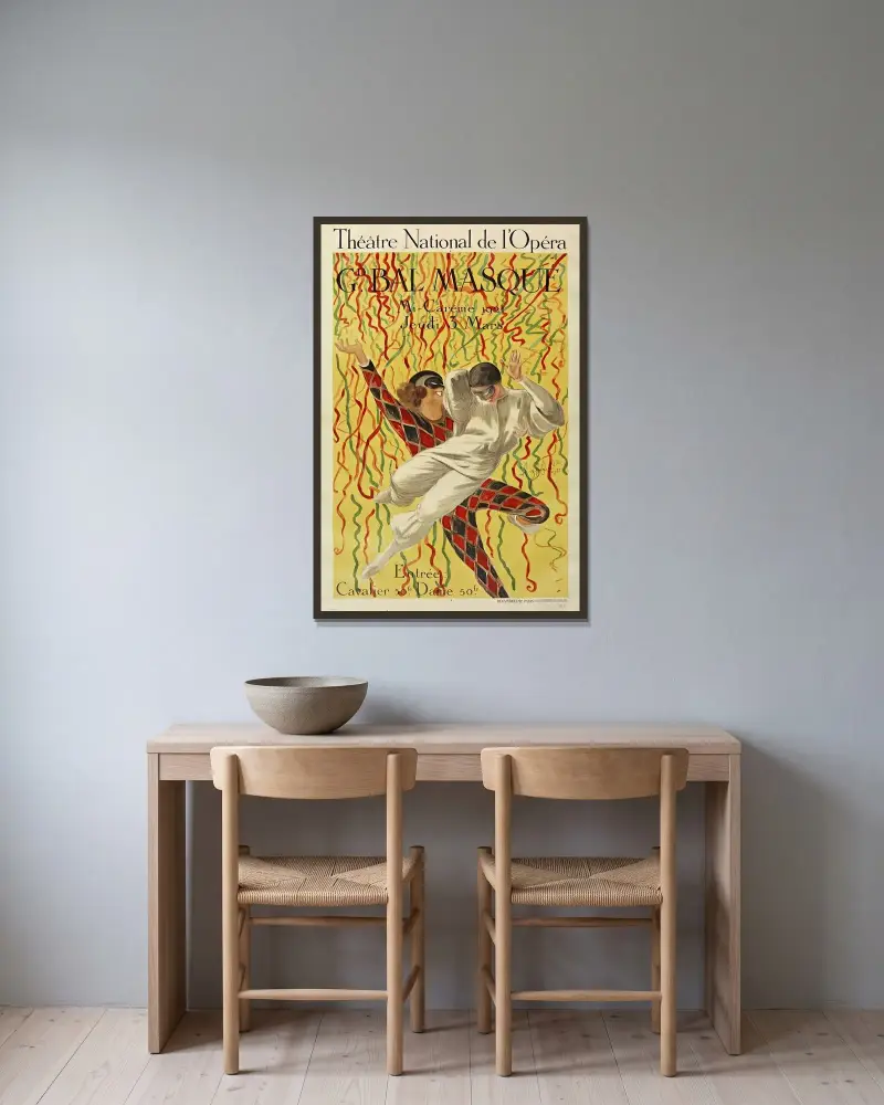 Théâtre National de l'Opéra Grand Bal de la Mi-Carême von Leonetto Cappiello gerahmt an einer Wand