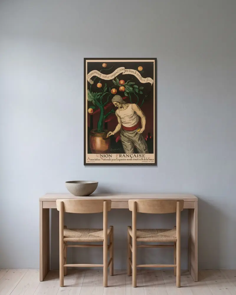 Union Française Association Nationale pour l’expansion morale et matérielle de la France von Leonetto Cappiello gerahmt an einer Wand