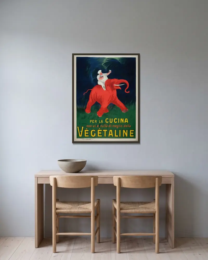 Végétaline av Leonetto Cappiello inramad på en vägg