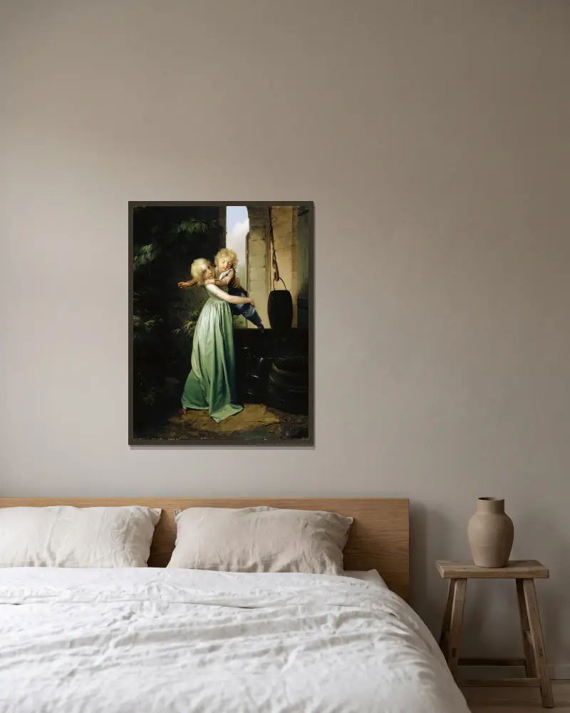 Brother Et Sœur av Louis-Léopold Boilly inramad på en vägg