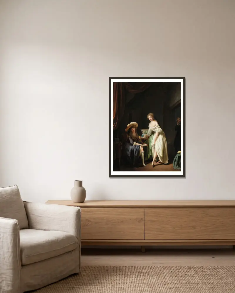 Srovnání malých nohou, Louis-Léopold Boilly v rámu na stěně