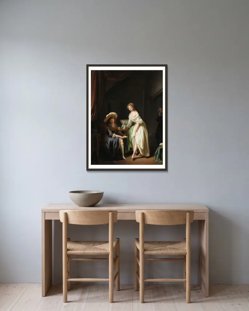 Srovnání malých nohou, Louis-Léopold Boilly v rámu na stěně
