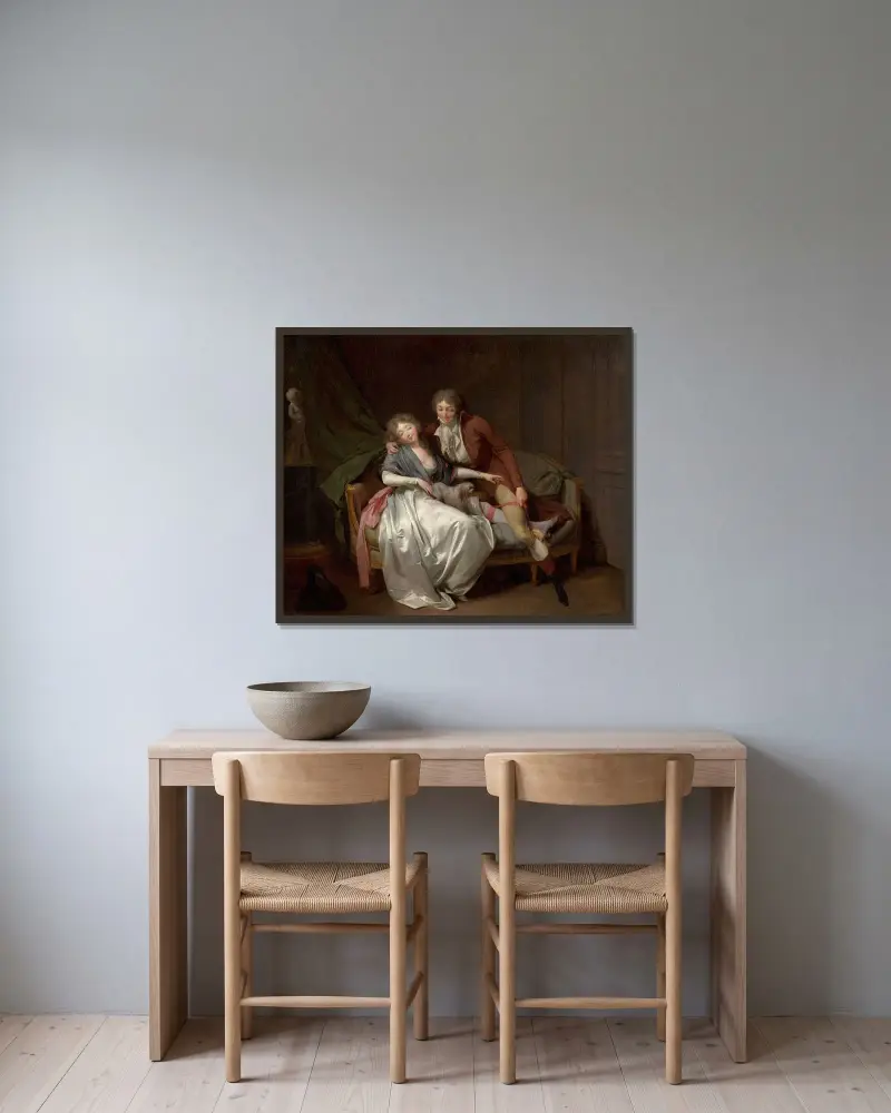 Défends-moi av Louis-Léopold Boilly inramad på en vägg