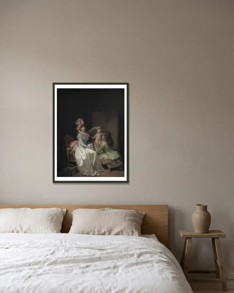 Bekränzung der Cupidostatue von Louis-Léopold Boilly gerahmt an einer Wand