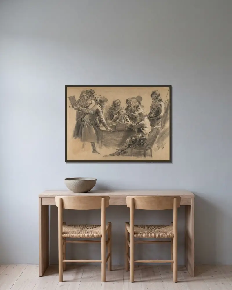 Künstlergruppe in Jean-Baptiste Isabeys Atelier von Louis-Léopold Boilly gerahmt an einer Wand