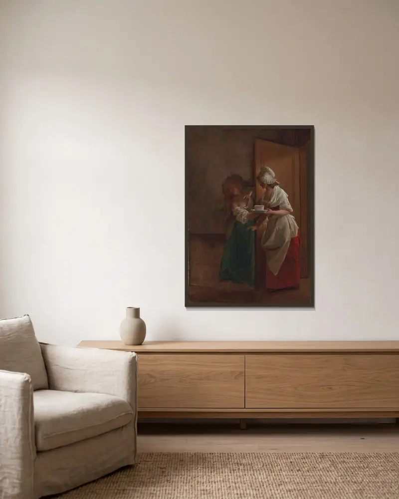 Filiżanka czekolady, Louis-Léopold Boilly w ramie na ścianie