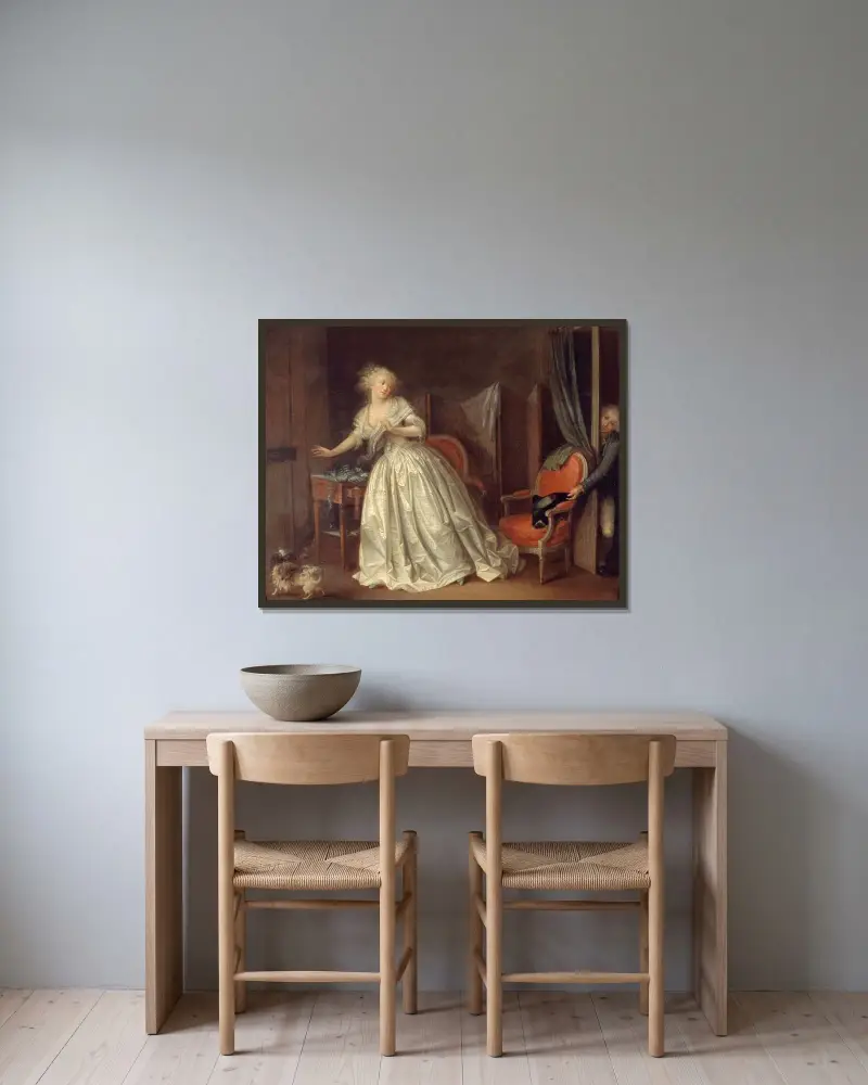 Spěšný odjezd, Louis-Léopold Boilly v rámu na stěně
