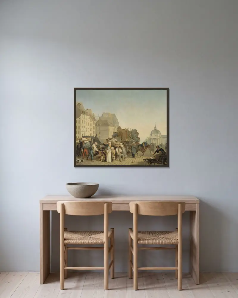 Der Umzugstag von Louis-Léopold Boilly gerahmt an einer Wand