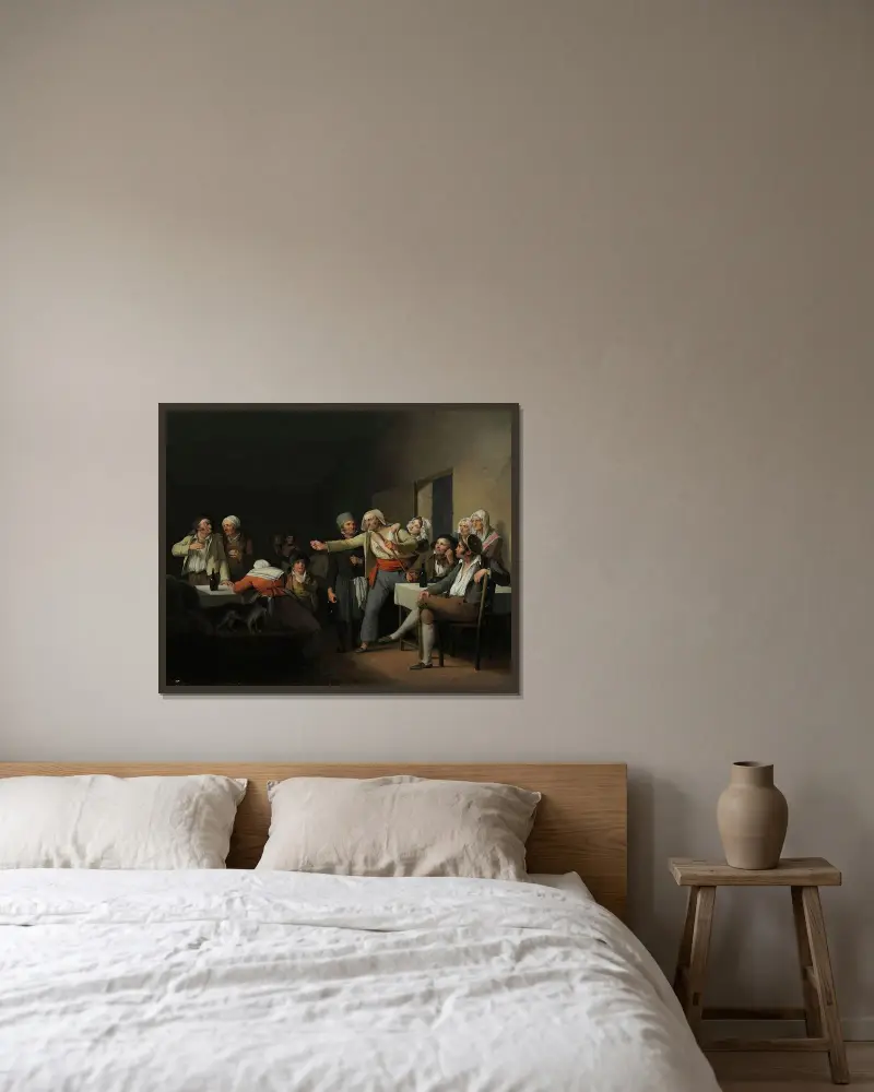 Les Hommes se disputent von Louis-Léopold Boilly gerahmt an einer Wand