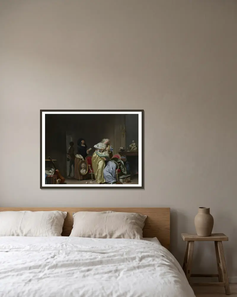 Die Leiden der Liebe von Louis-Léopold Boilly gerahmt an einer Wand