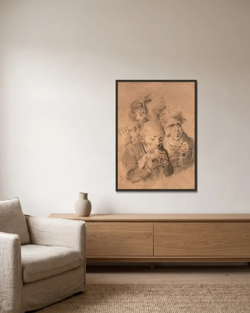 Die Eismacher von Louis-Léopold Boilly gerahmt an einer Wand