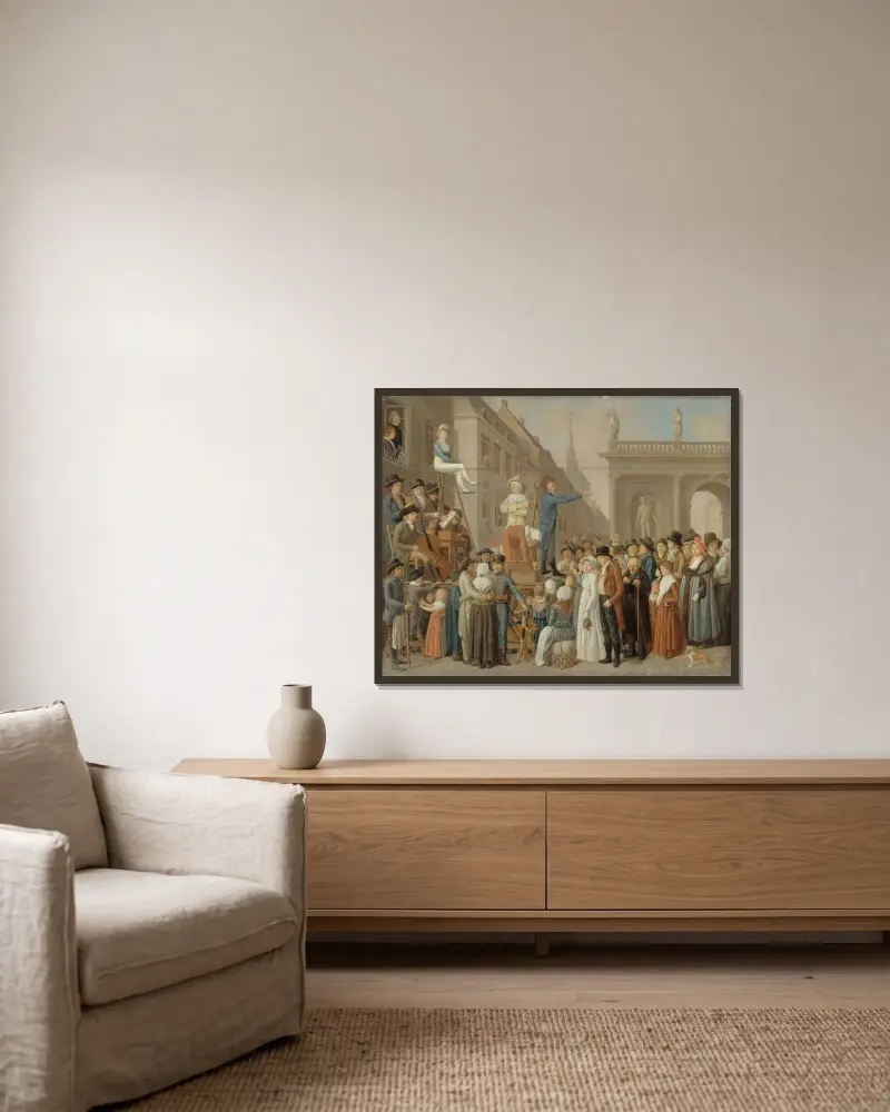 Die Estrade von Louis-Léopold Boilly gerahmt an einer Wand