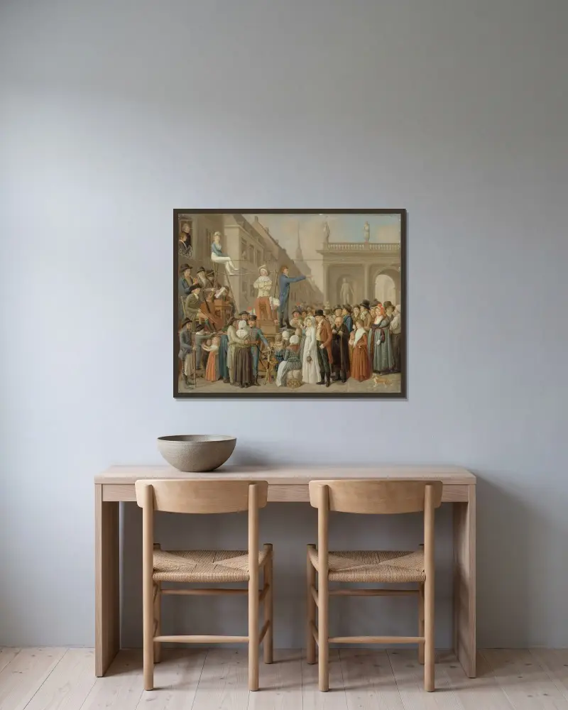 Die Estrade von Louis-Léopold Boilly gerahmt an einer Wand
