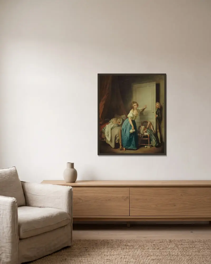 Der Indiskrete, 1795 – Nr. 1 von Louis-Léopold Boilly gerahmt an einer Wand