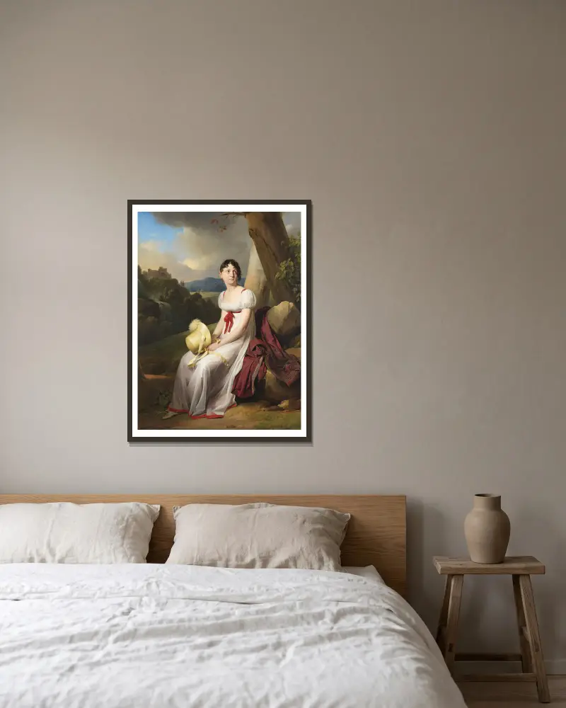 Madame Saint-Ange Chevrier av Louis-Léopold Boilly inramad på en vägg
