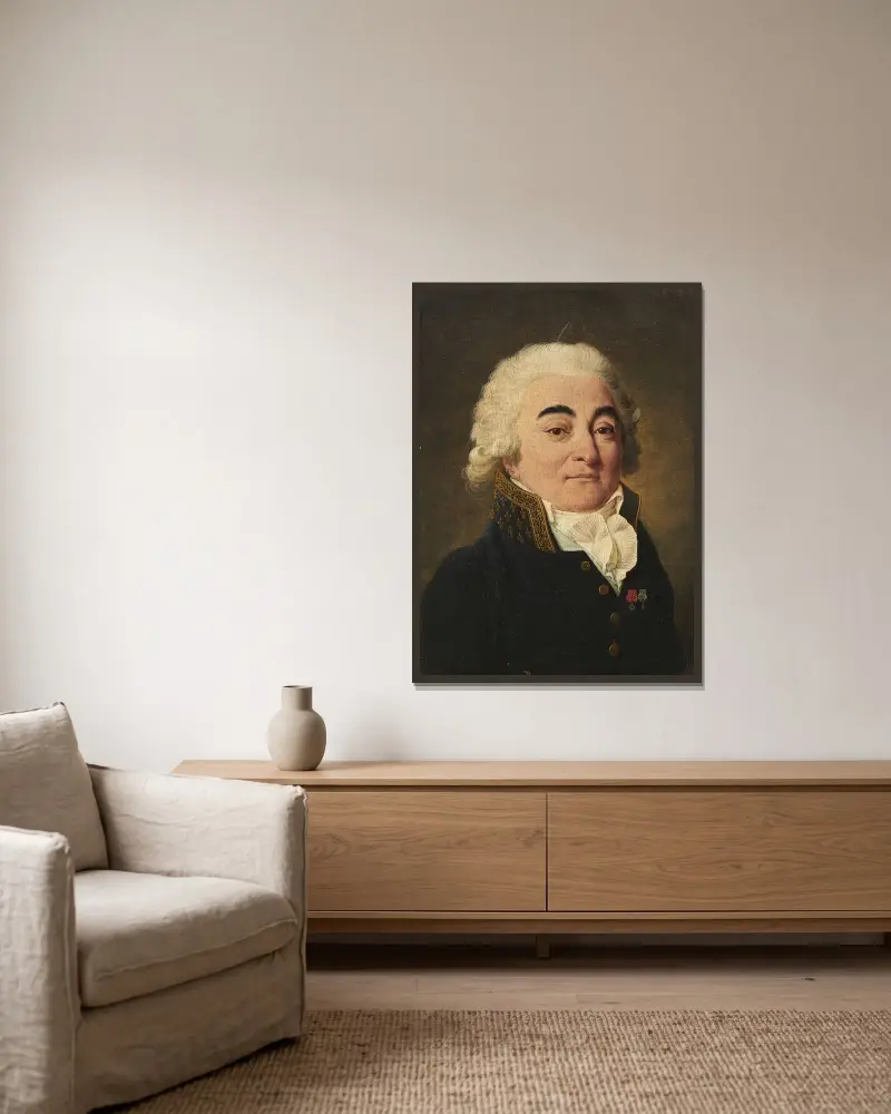 Portrait de Marie-Gabriel-Florent-Auguste, comte de Choiseul-Gouffier av Louis-Léopold Boilly inramad på en vägg