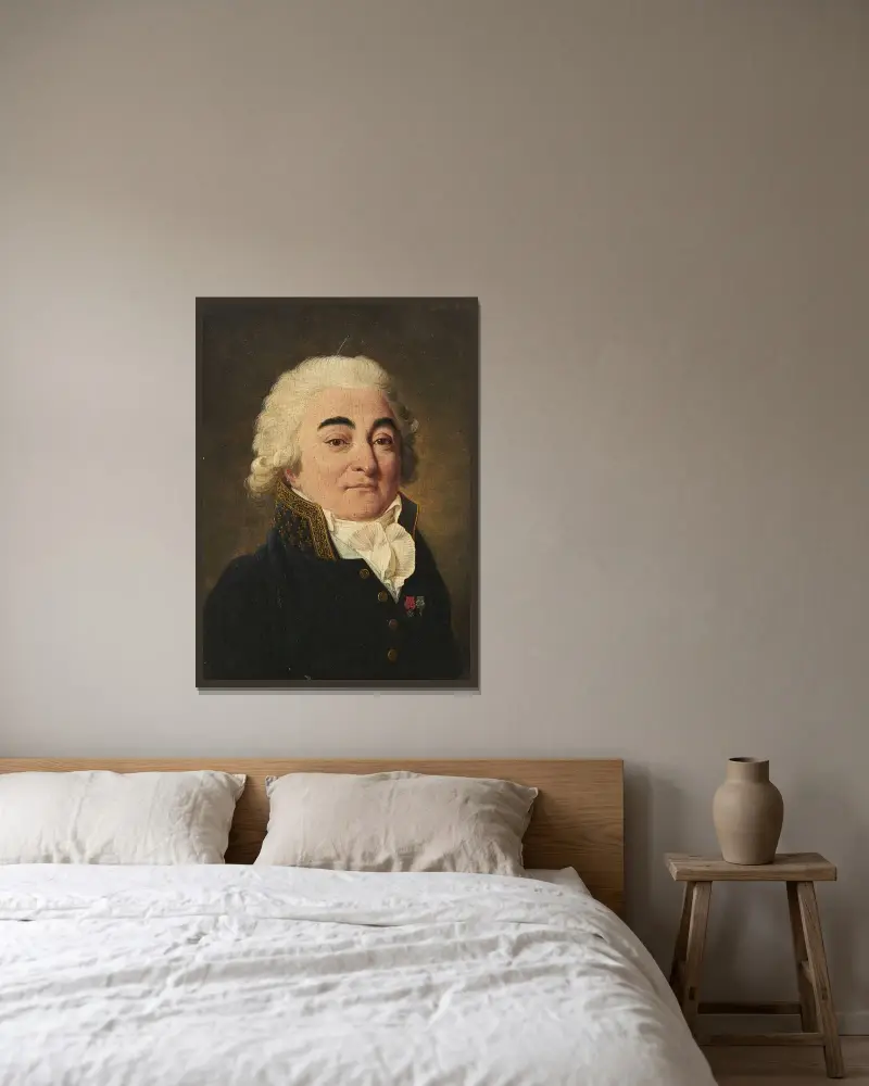 Portrait de Marie-Gabriel-Florent-Auguste, comte de Choiseul-Gouffier av Louis-Léopold Boilly inramad på en vägg