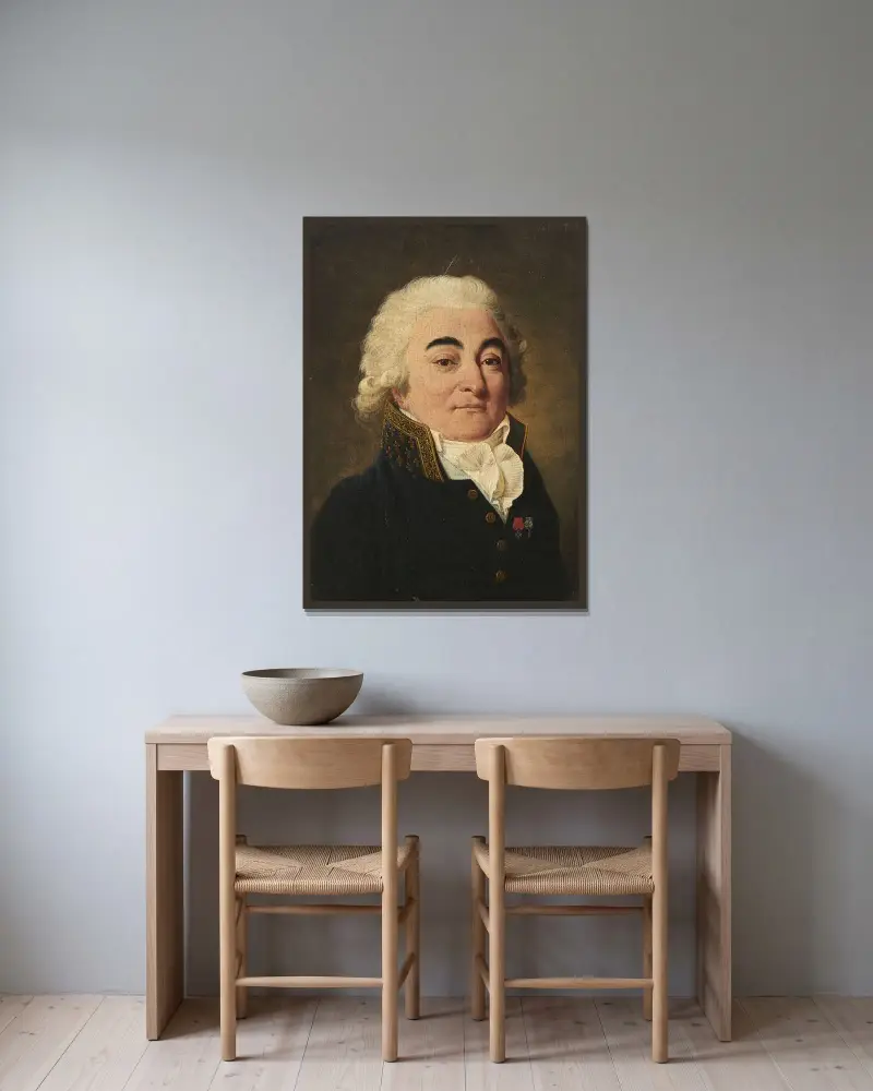 Portrait de Marie-Gabriel-Florent-Auguste, comte de Choiseul-Gouffier av Louis-Léopold Boilly inramad på en vägg