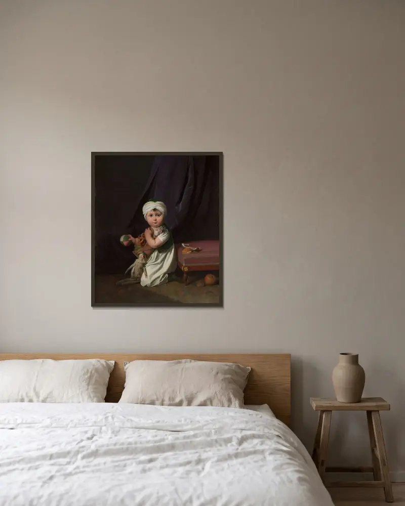 Porträt eines Jungen von Louis-Léopold Boilly gerahmt an einer Wand