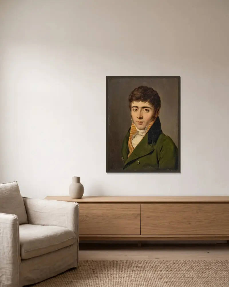 Bildnis eines Mannes, 1789 von Louis-Léopold Boilly gerahmt an einer Wand