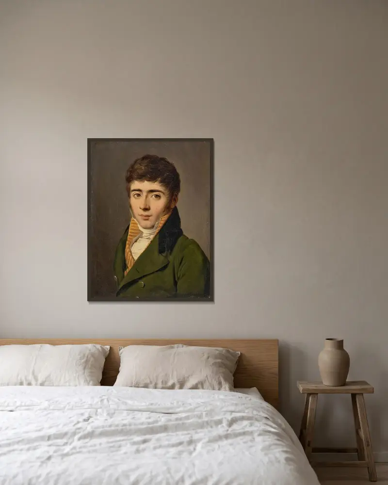 Bildnis eines Mannes, 1789 von Louis-Léopold Boilly gerahmt an einer Wand
