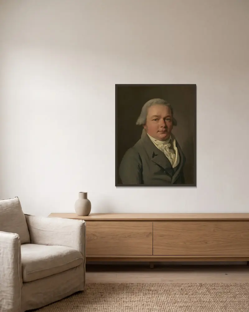 Porträtt av en man av Louis-Léopold Boilly inramad på en vägg