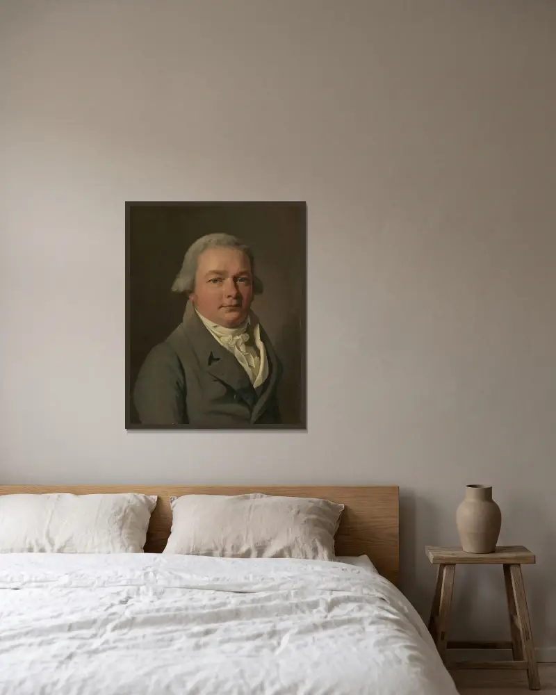Porträtt av en man av Louis-Léopold Boilly inramad på en vägg