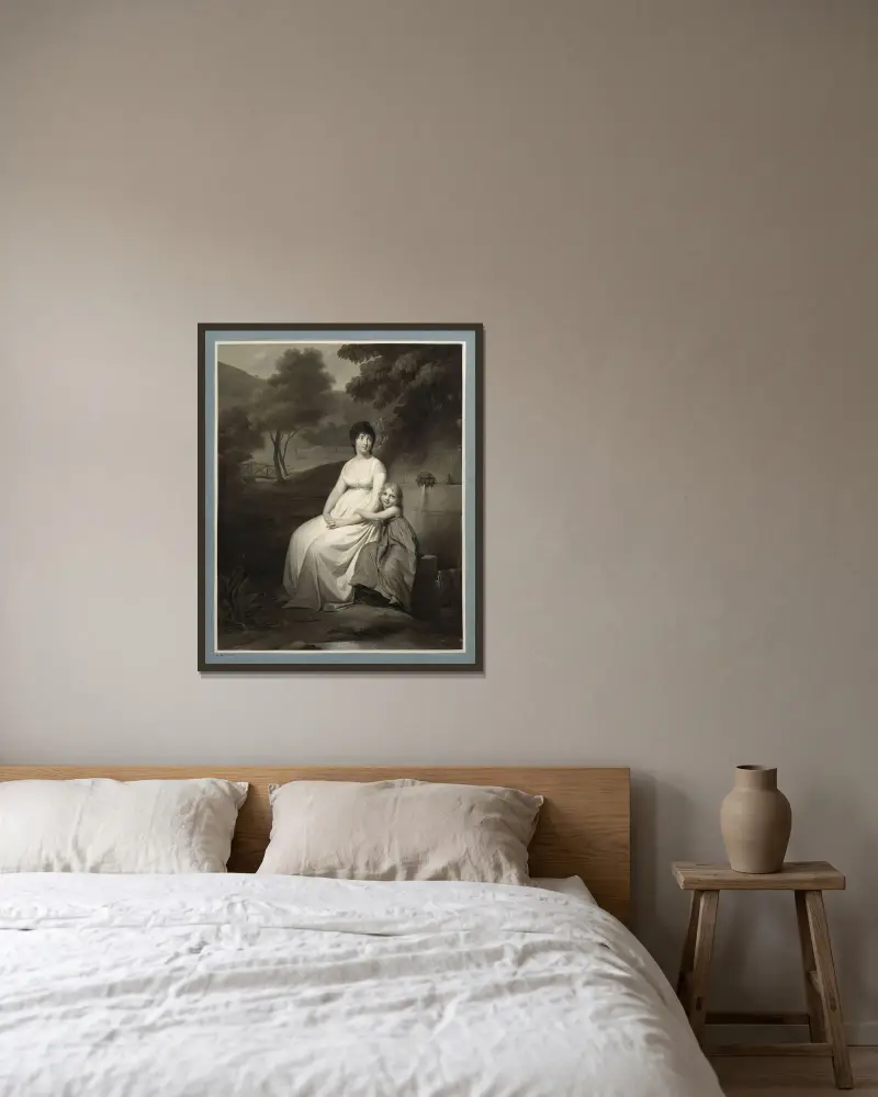Portret Madame Tallien i jej córki w parku, Louis-Léopold Boilly w ramie na ścianie
