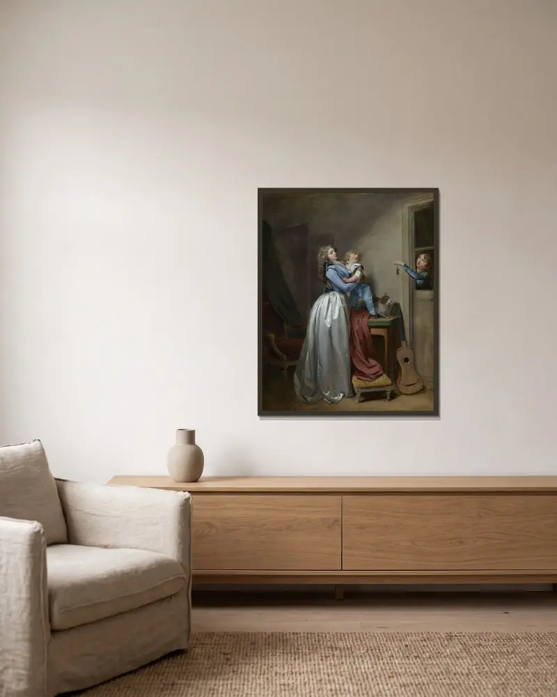 Den döda musen av Louis-Léopold Boilly inramad på en vägg
