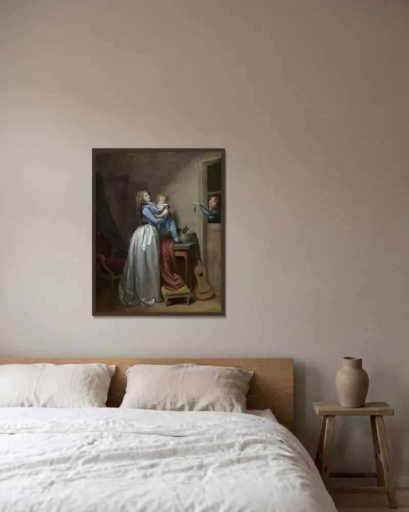 Den döda musen av Louis-Léopold Boilly inramad på en vägg