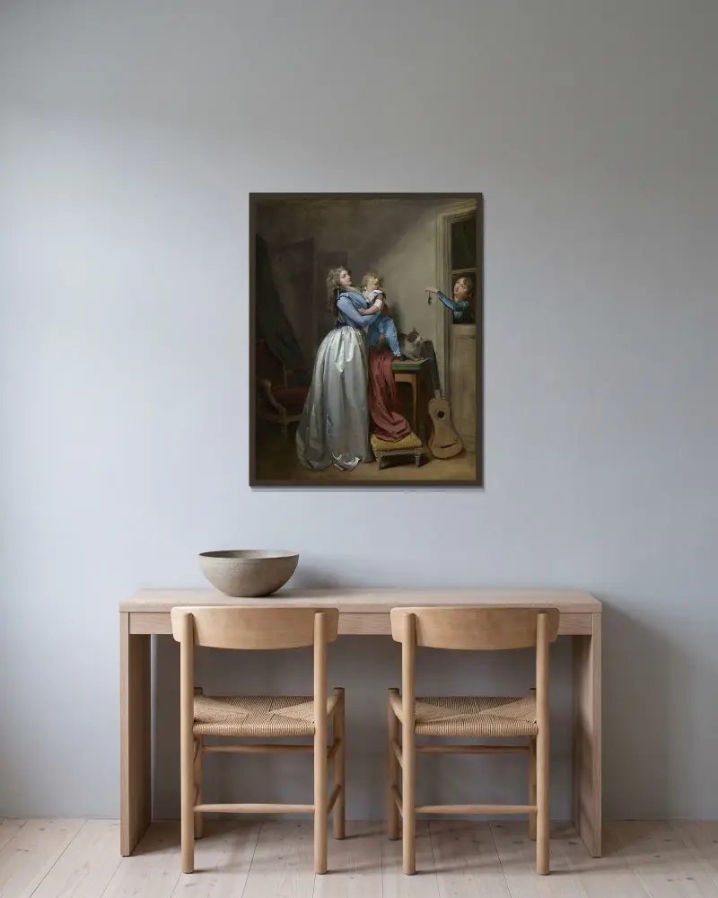 Den döda musen av Louis-Léopold Boilly inramad på en vägg