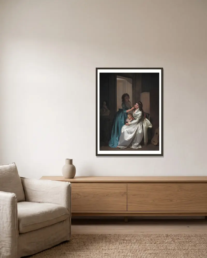 Das Geschenk von Louis-Léopold Boilly gerahmt an einer Wand
