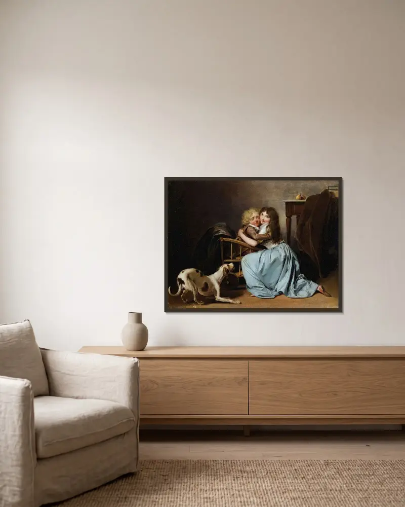 Die unbegründete Furcht von Louis-Léopold Boilly gerahmt an einer Wand