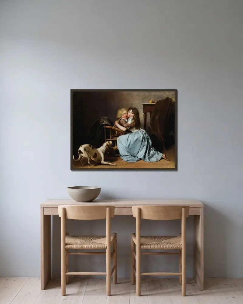 Die unbegründete Furcht von Louis-Léopold Boilly gerahmt an einer Wand