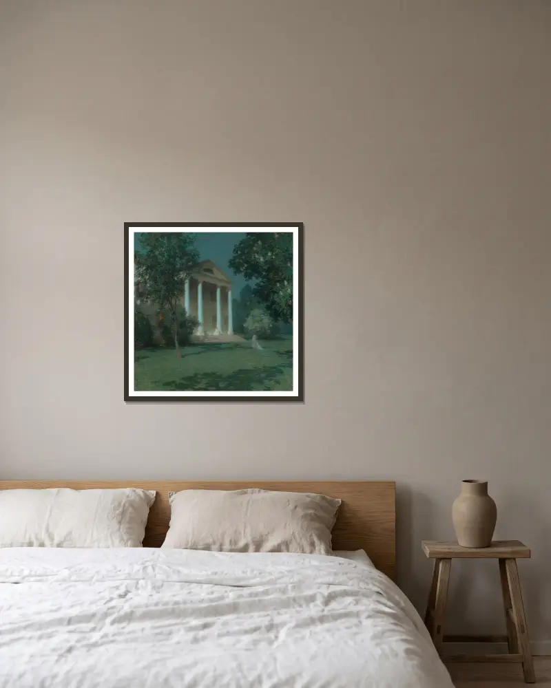 Májová noc, Willard Leroy Metcalf v rámu na stěně