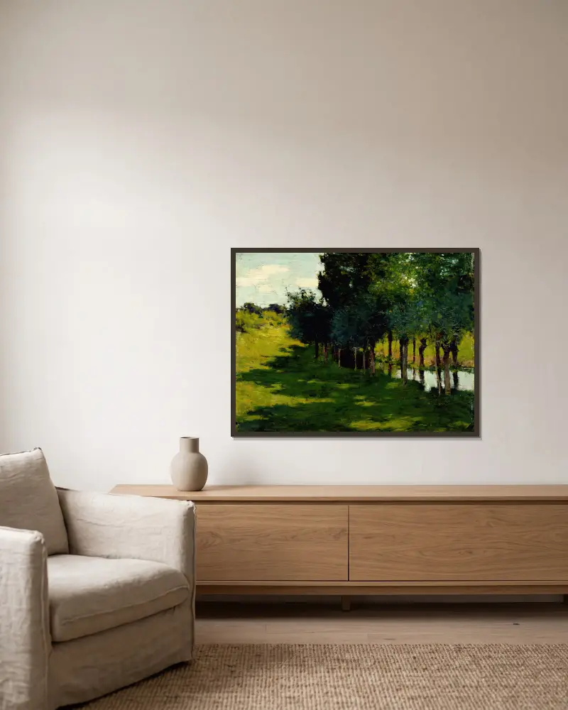Światło słoneczne i cień, Willard Leroy Metcalf w ramie na ścianie