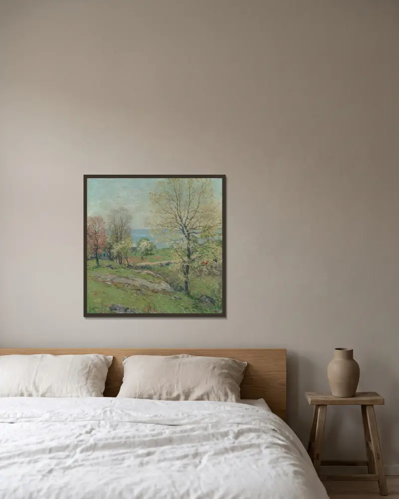 Pupenatý dub, Willard Leroy Metcalf v rámu na stěně