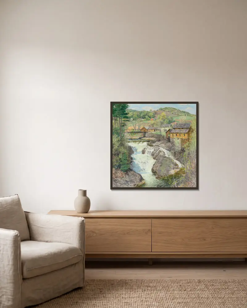 Wodospad, Willard Leroy Metcalf w ramie na ścianie