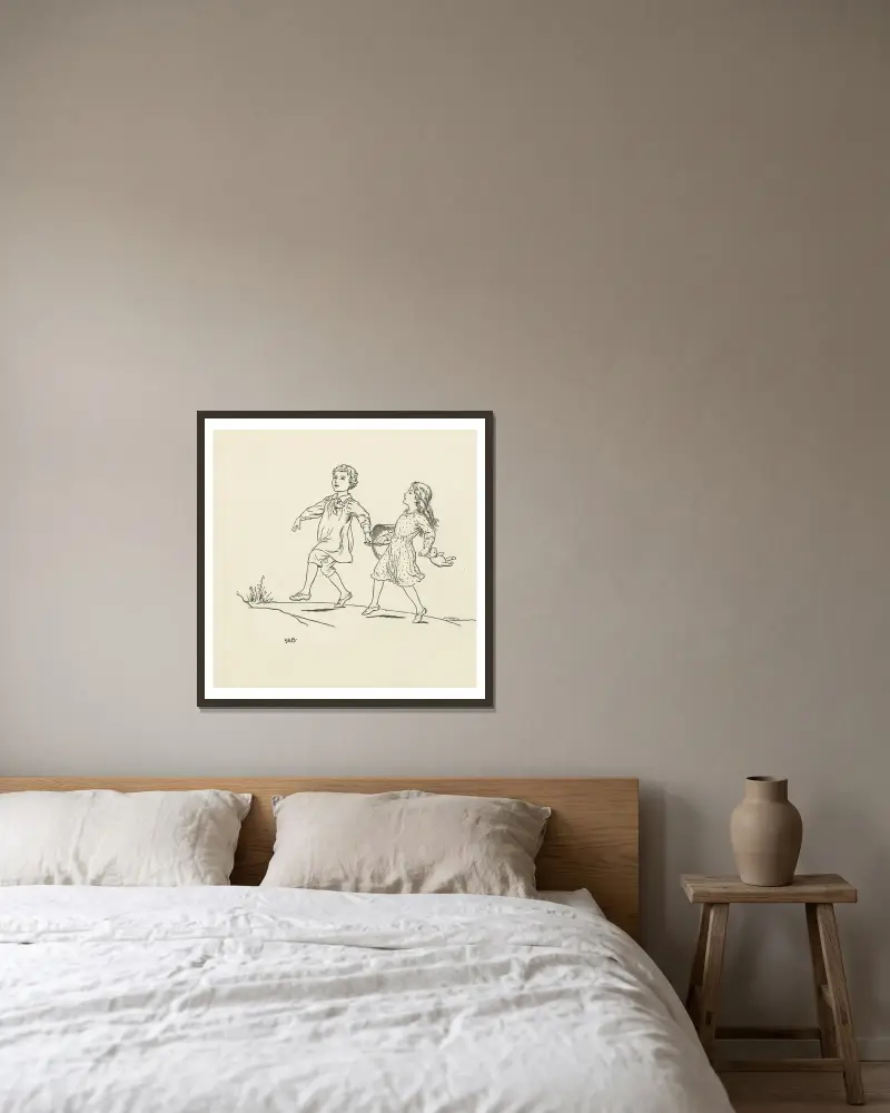 Jack a Jill, Leonard Leslie Brooke v rámu na stěně