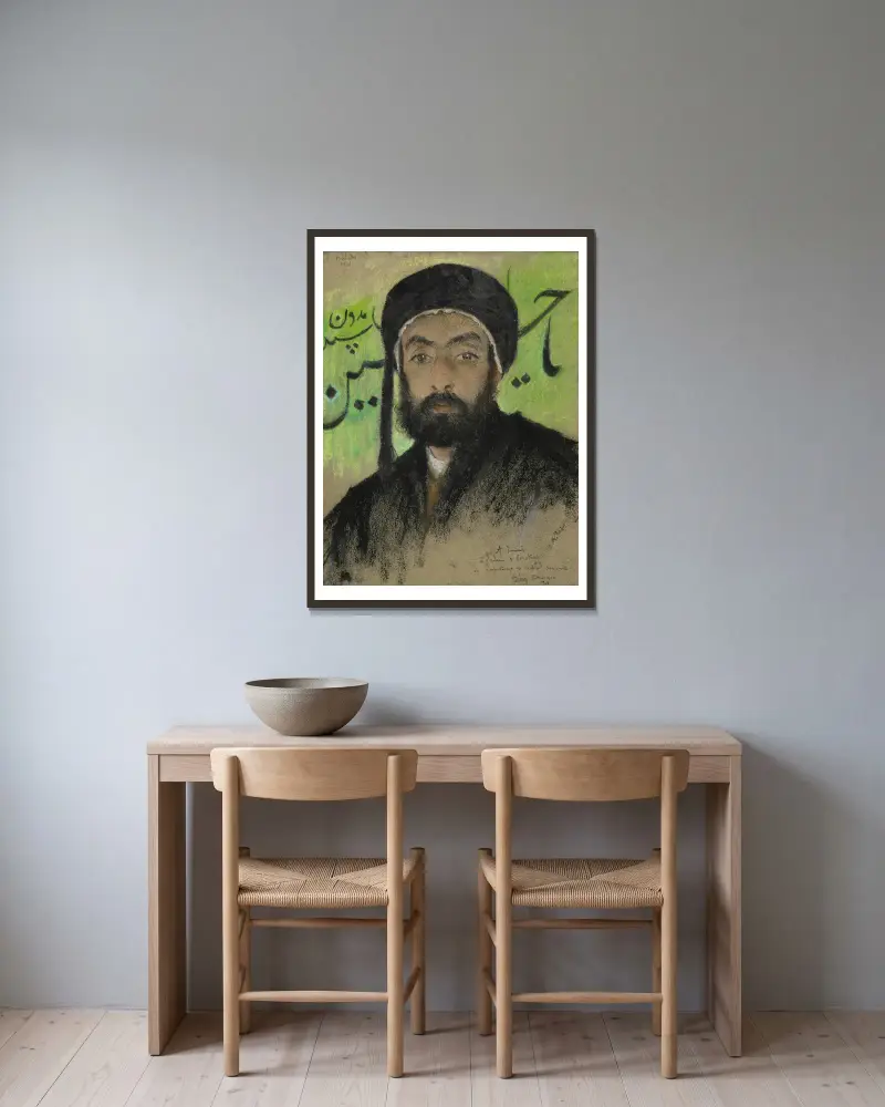 Mężczyzna w turbanie, Lucien Lévy-Dhurmer w ramie na ścianie